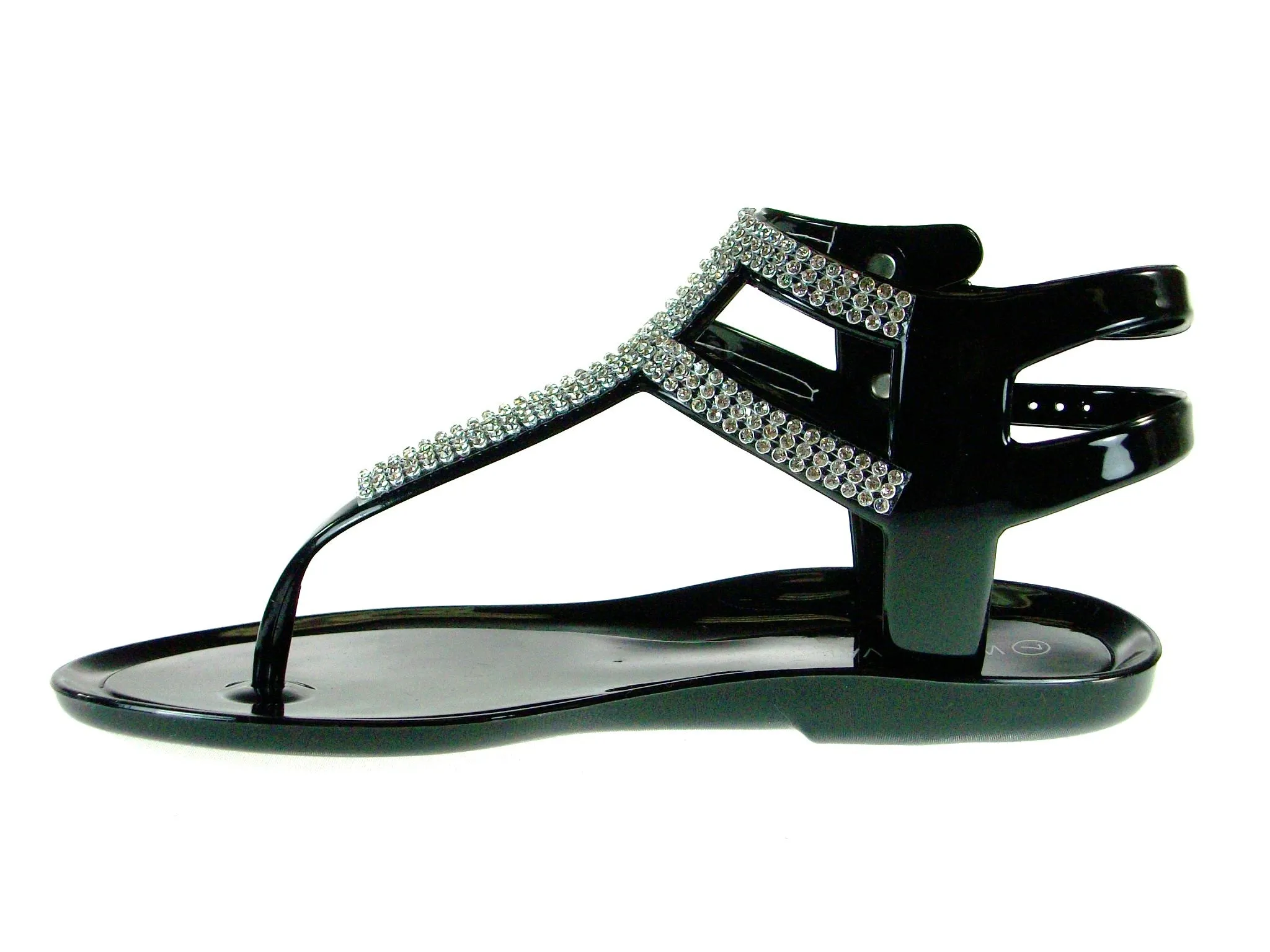 Women's Joanie-02 Jelly Rhinestone T-Strap Sandals